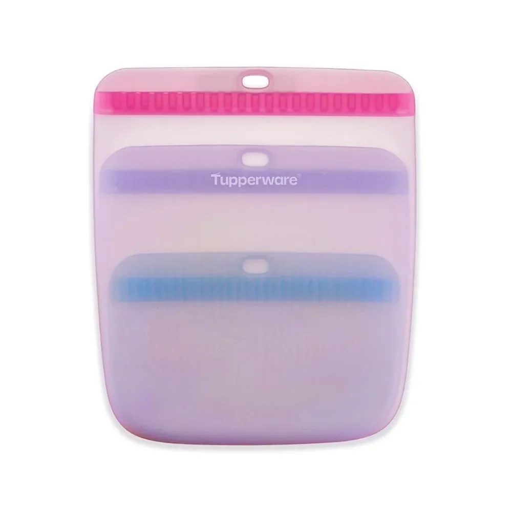 Tupperware Ultimate Pink Silicone Slim Bag Size Large